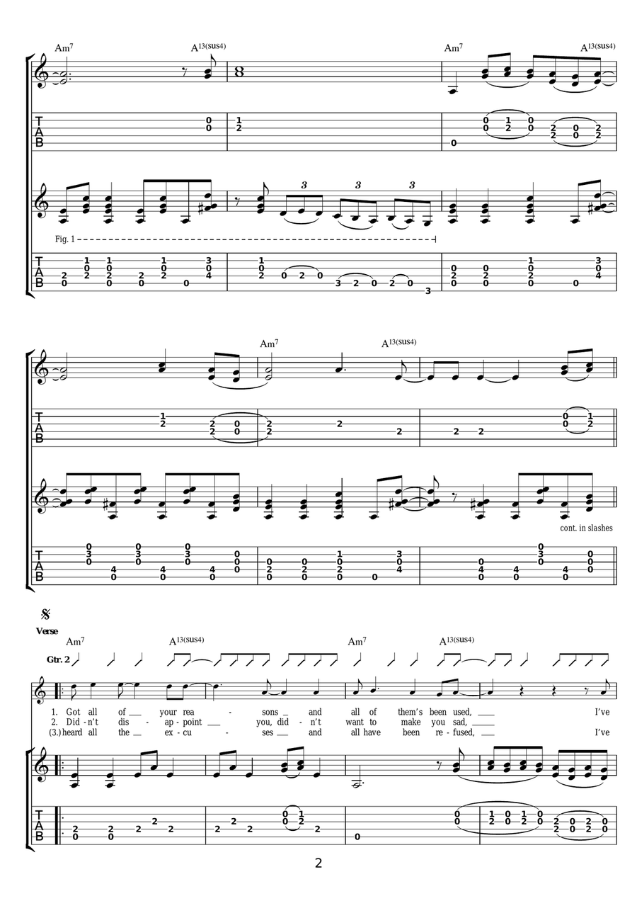 All Your Reasons All Your Reasons Guitar Tablature scores gallery preview page 2