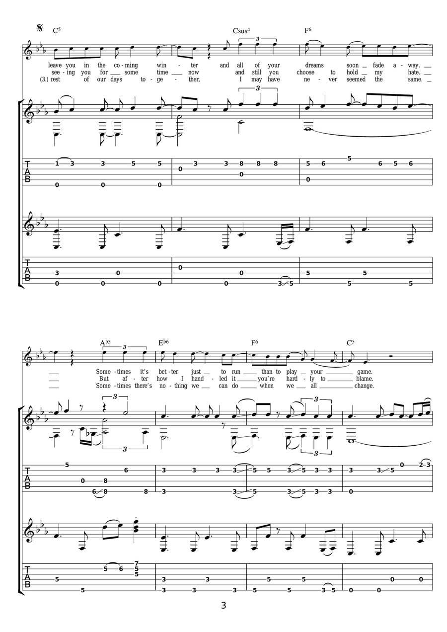 Kitchen Table Kitchen Table Guitar Tablature scores gallery preview page 3