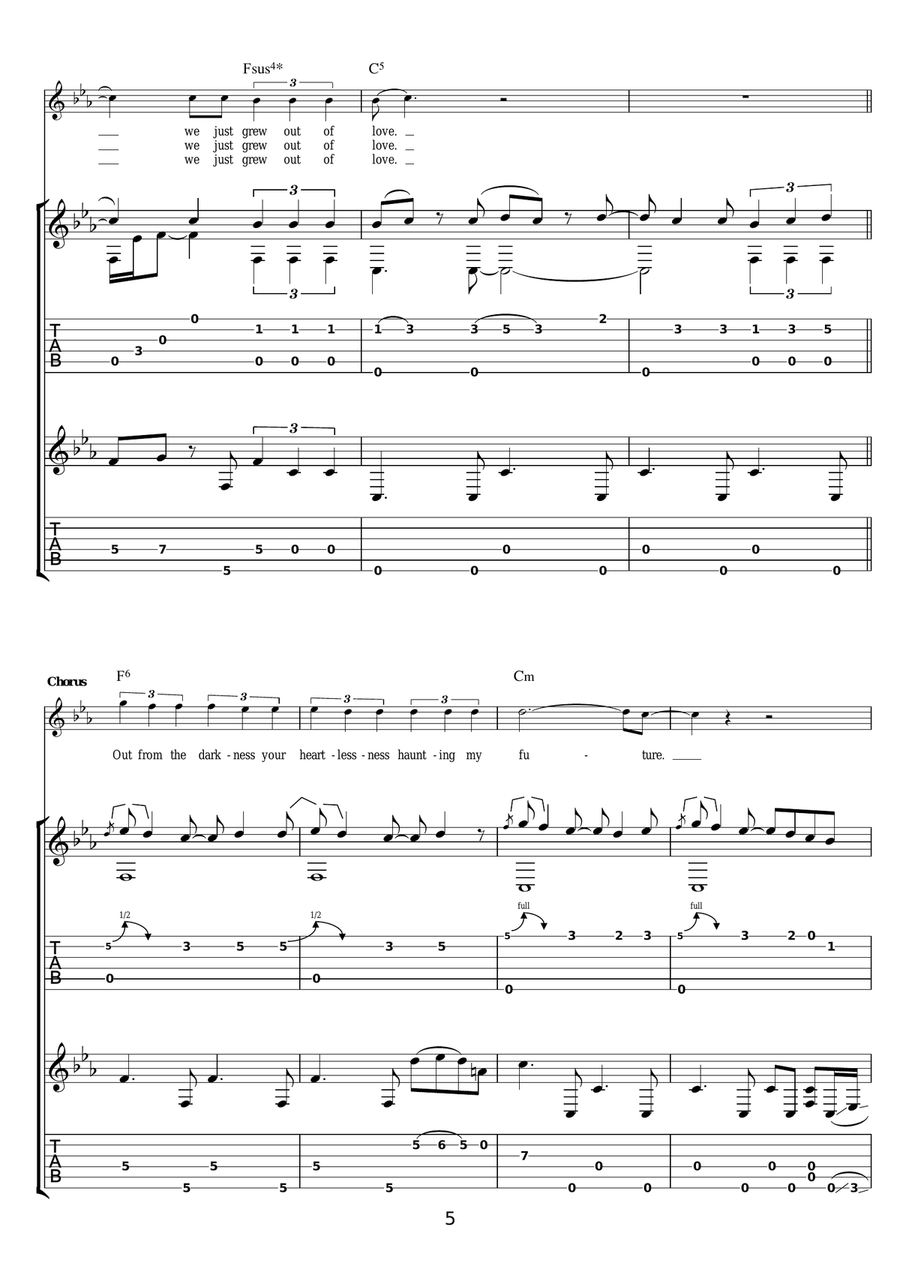 Kitchen Table Kitchen Table Guitar Tablature scores gallery preview page 5