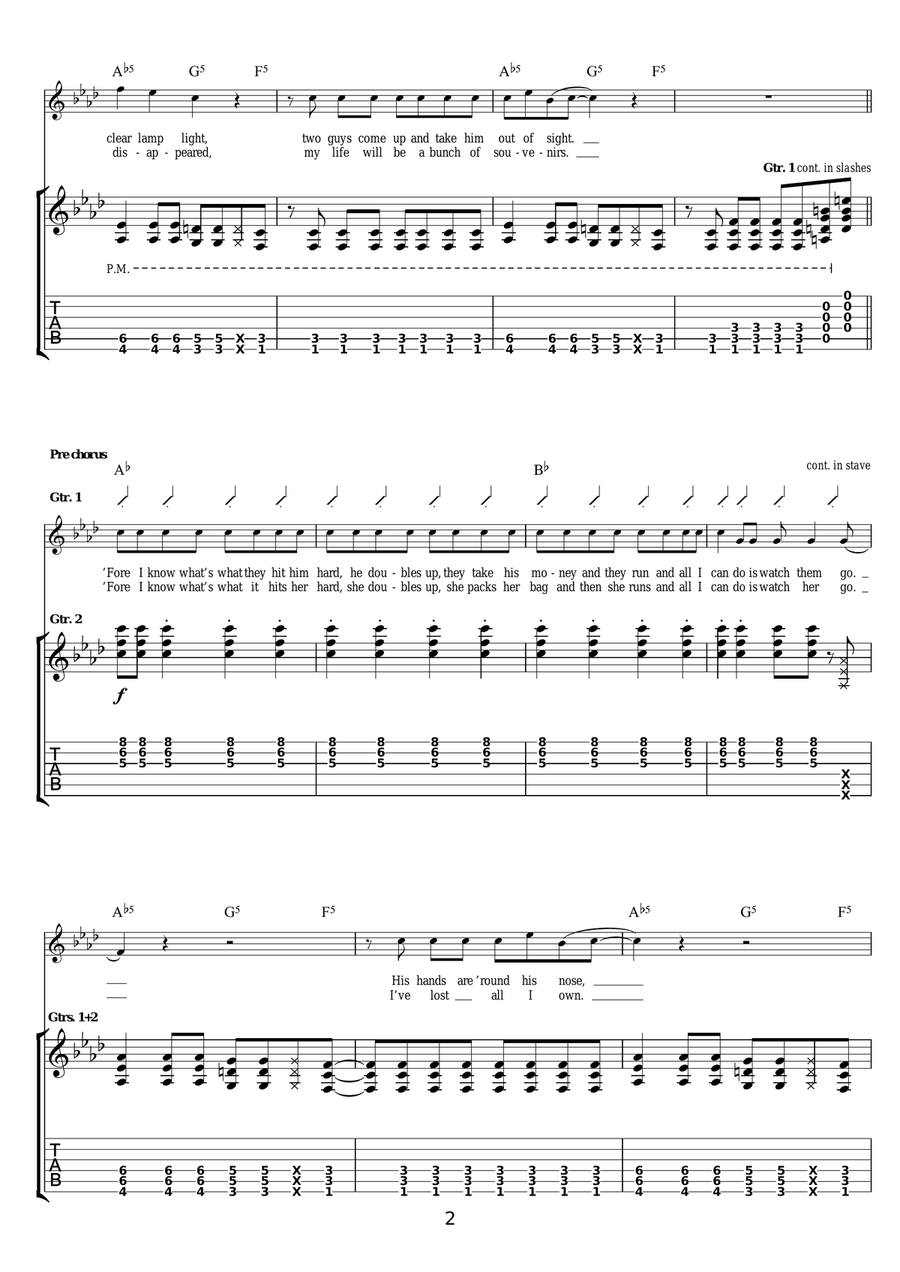 What Doesn't Kill You Guitar Tablature scores gallery preview page 2