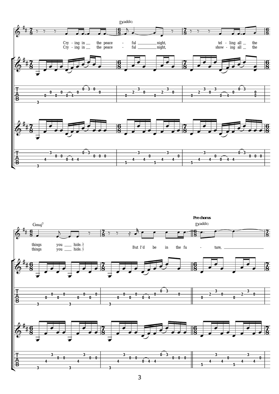 A Song About Love A Song About Love Guitar Tablature scores gallery preview page 3