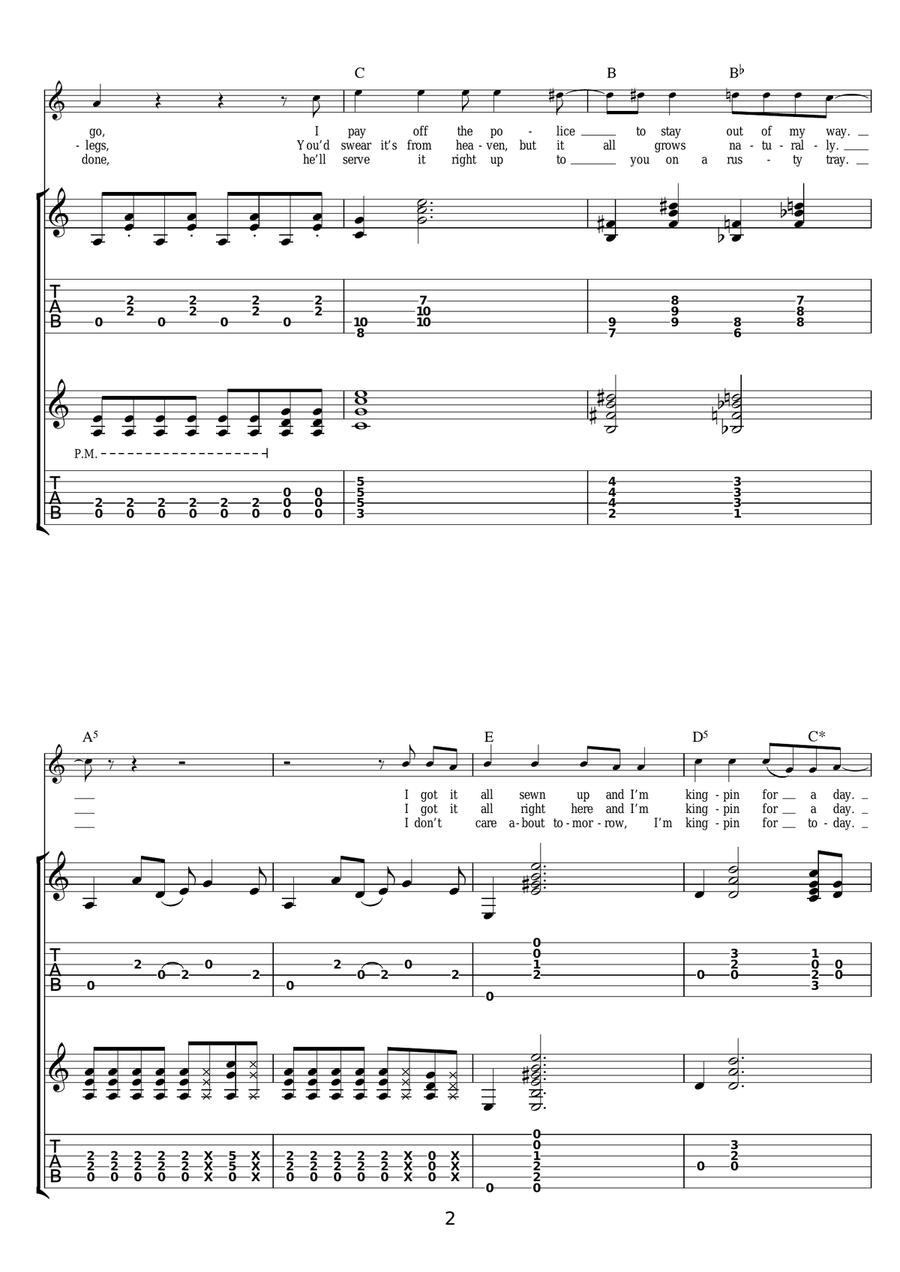 Kingpin Kingpin Guitar Tablature scores gallery preview page 2