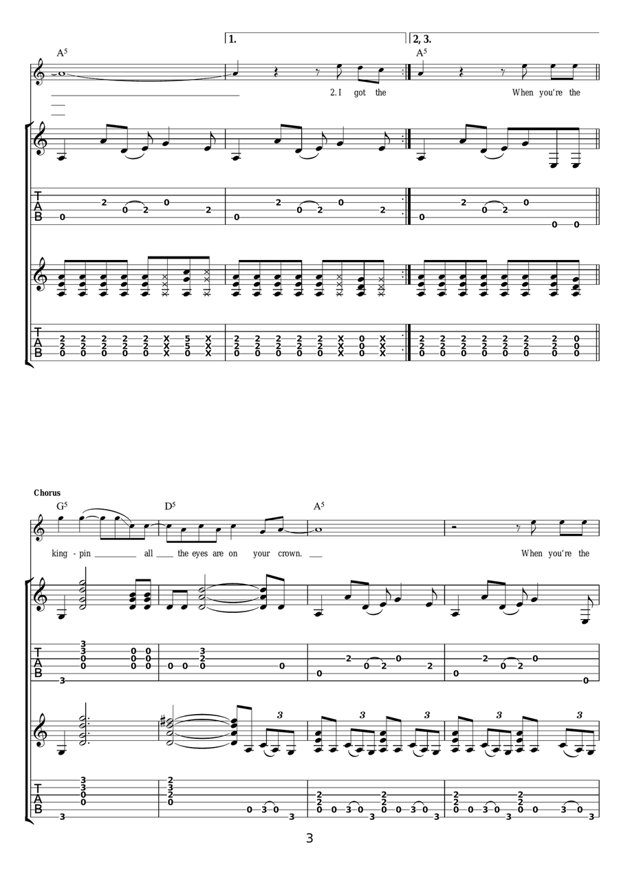 Kingpin Kingpin Guitar Tablature scores gallery preview page 3