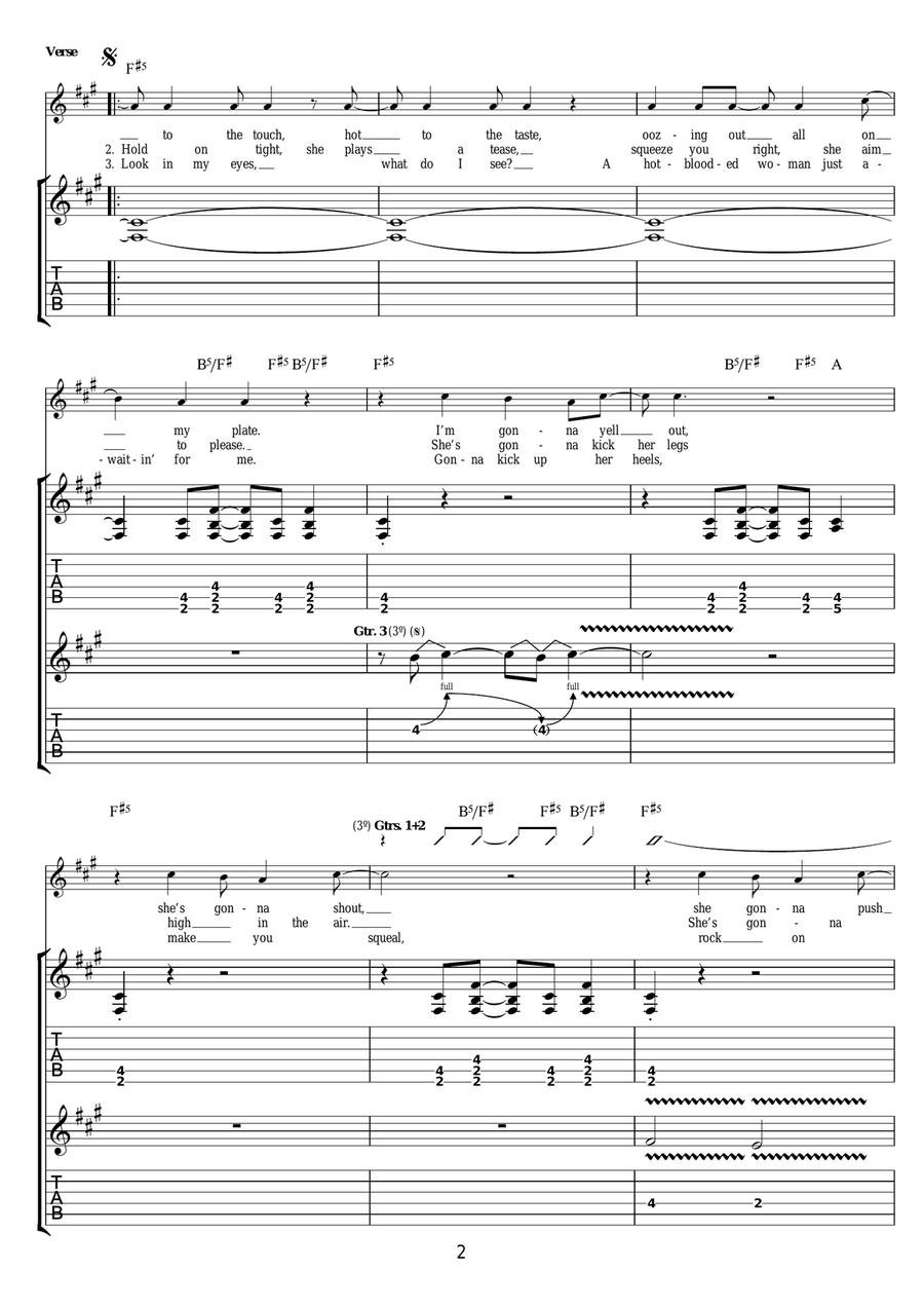 Rock The House Rock The House Guitar Tablature scores gallery preview page 2