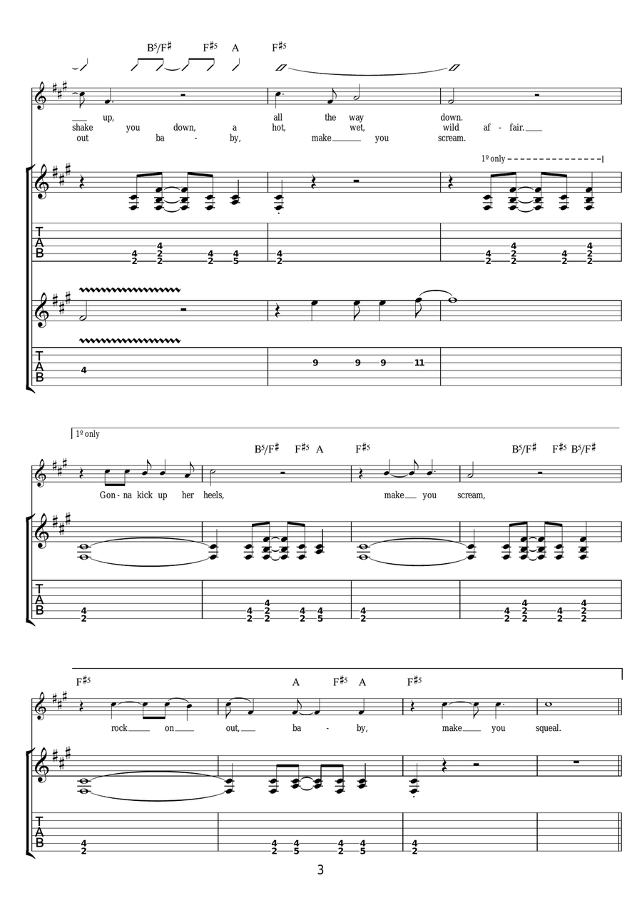 Rock The House Rock The House Guitar Tablature scores gallery preview page 3
