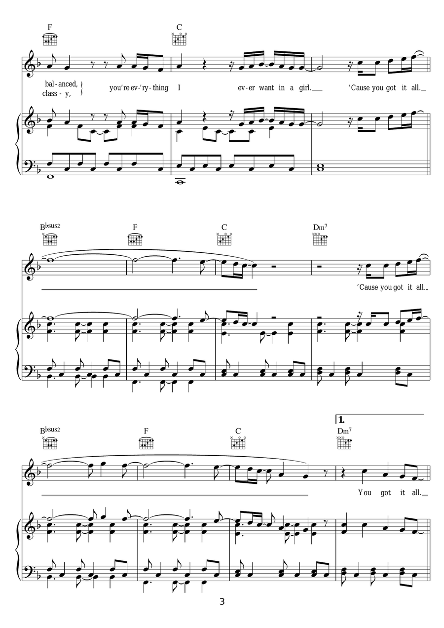 You Got It All You Got It All Piano, Vocal scores gallery preview page 3