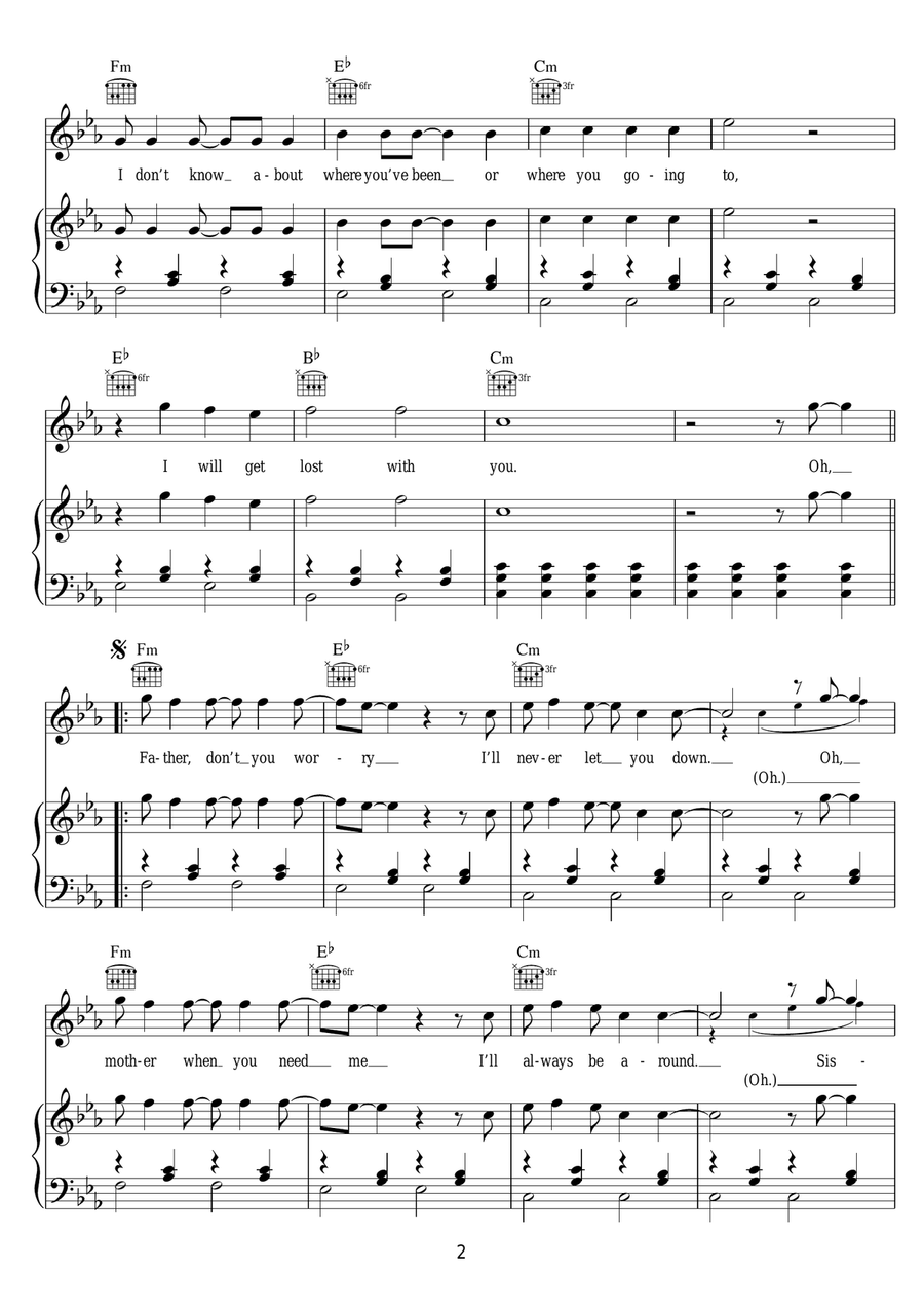 Stick With Me Piano, Vocal scores gallery preview page 2