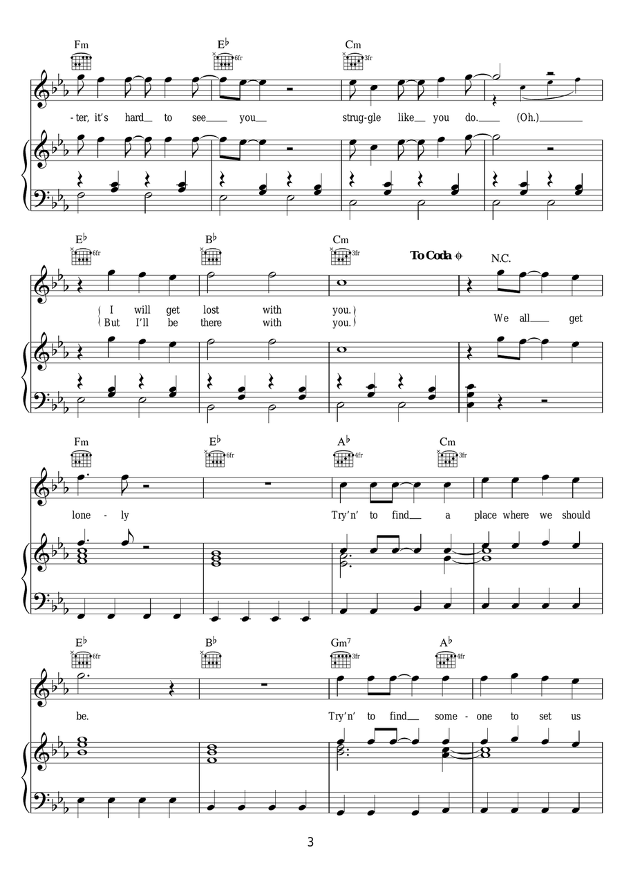 Stick With Me Piano, Vocal scores gallery preview page 3