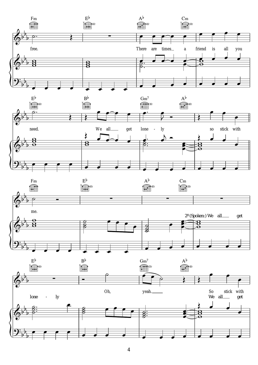 Stick With Me Piano, Vocal scores gallery preview page 4