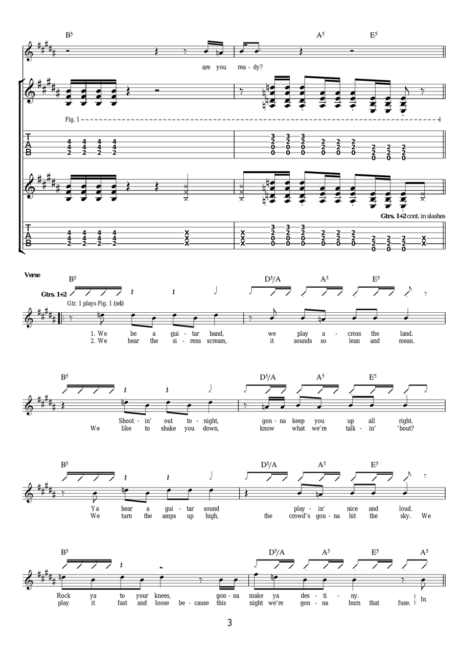 Rock Or Bust Rock Or Bust Guitar Tablature scores gallery preview page 3