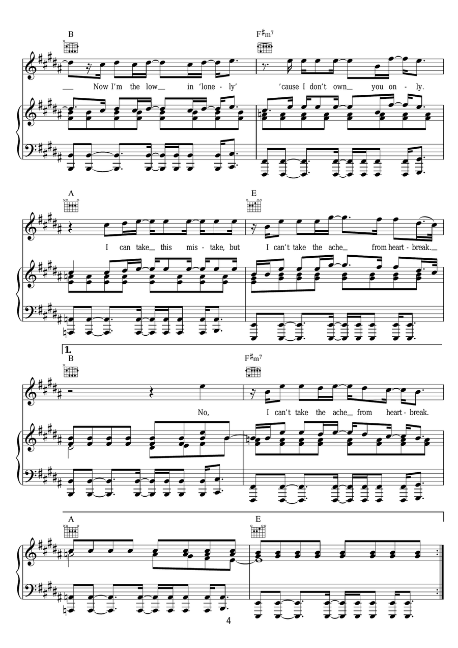 No Good In Goodbye No Good In Goodbye Piano, Vocal scores gallery preview page 4