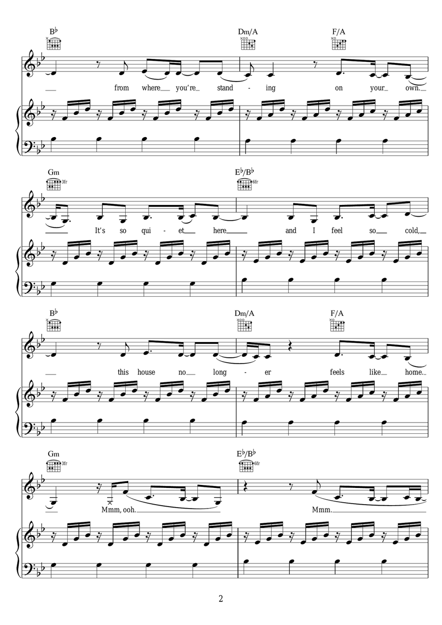 So Cold (featuring Nikisha Reyes-Pile) Piano, Vocal scores gallery preview page 2