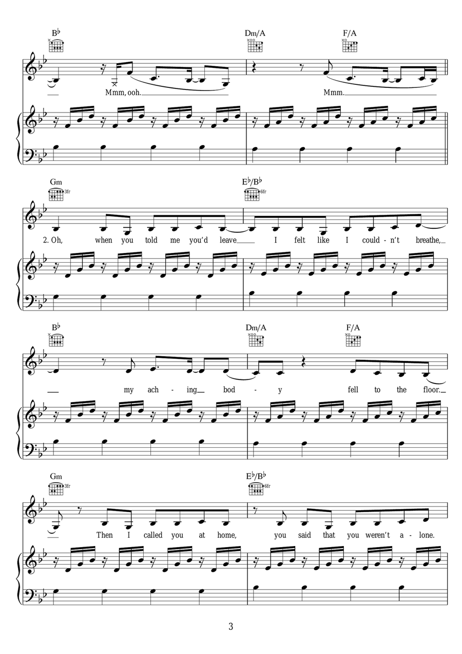 So Cold (featuring Nikisha Reyes-Pile) Piano, Vocal scores gallery preview page 3