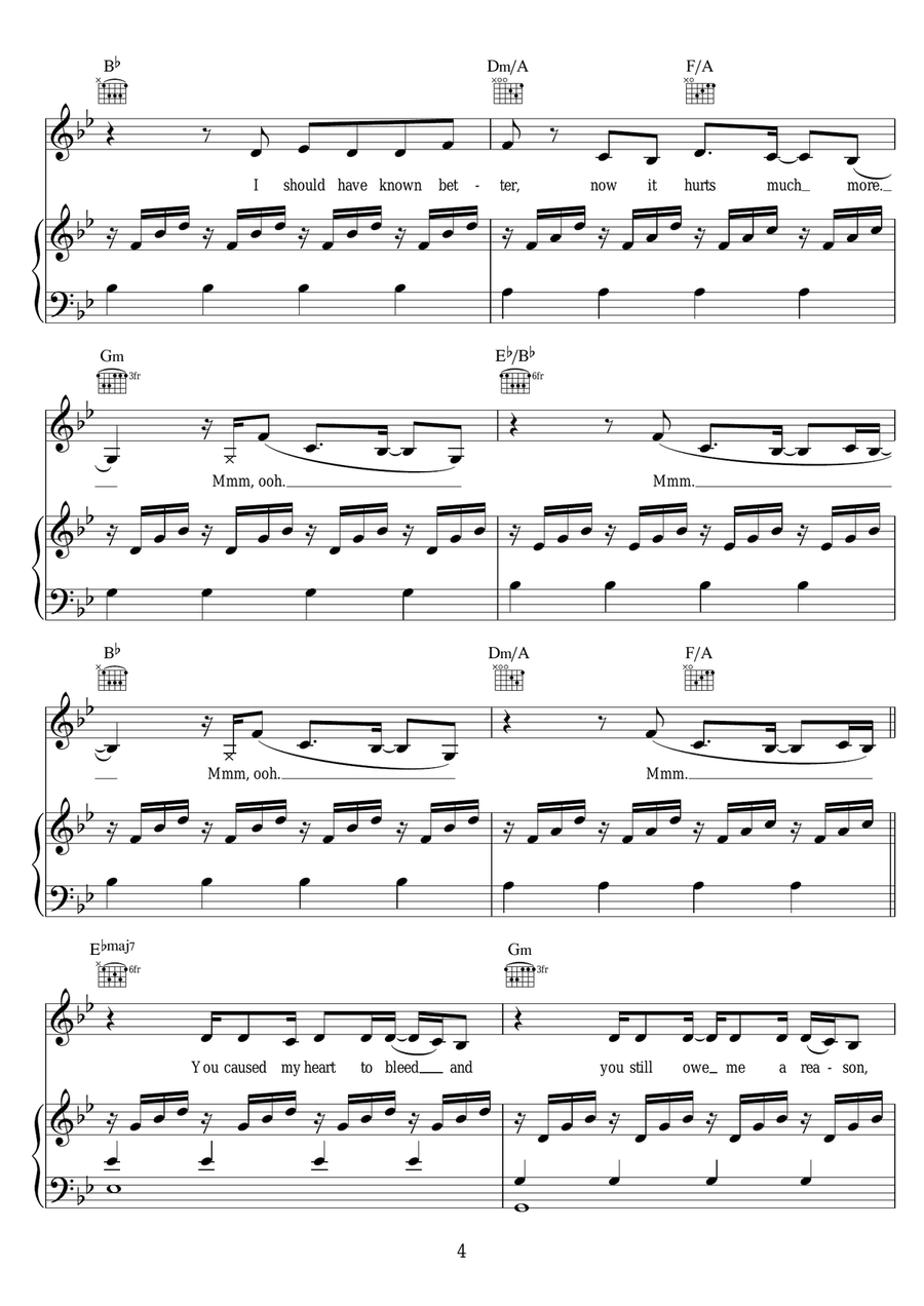 So Cold (featuring Nikisha Reyes-Pile) Piano, Vocal scores gallery preview page 4