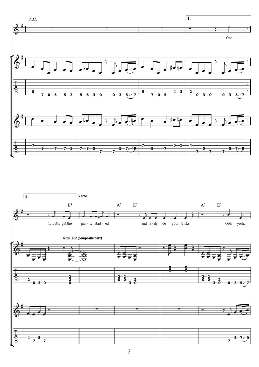 Baptism By Fire Baptism By Fire Guitar Tablature scores gallery preview page 2