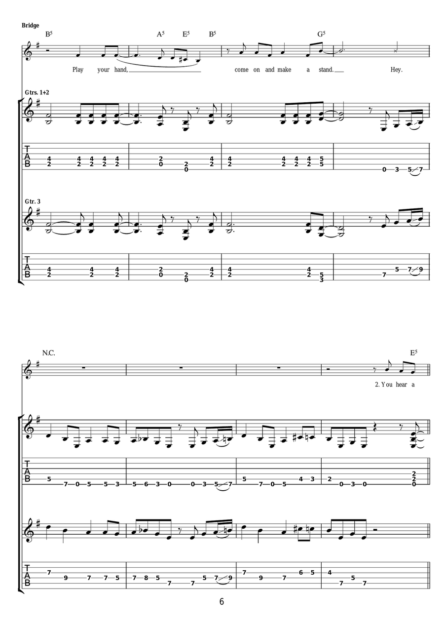 Baptism By Fire Baptism By Fire Guitar Tablature scores gallery preview page 6