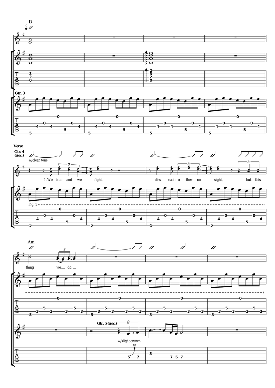 Louder Than Words Louder Than Words Guitar Tablature scores gallery preview page 3