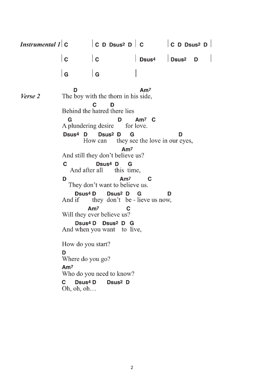 The Boy With The Thorn In His Side Ukulele scores gallery preview page 2