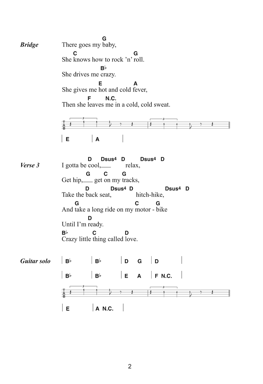 Crazy Little Thing Called Love Ukulele scores gallery preview page 2