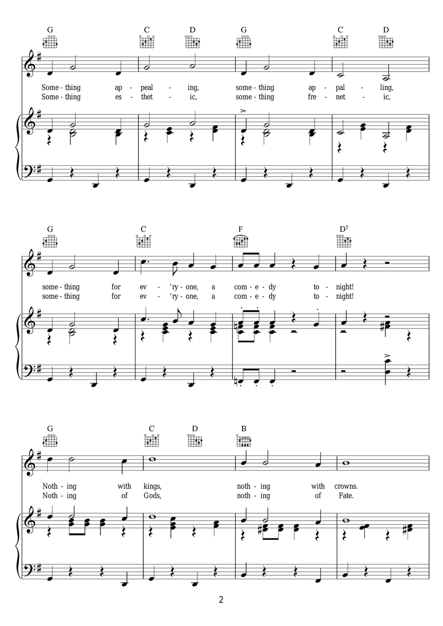 Comedy Tonight Comedy Tonight Piano, Vocal scores gallery preview page 2