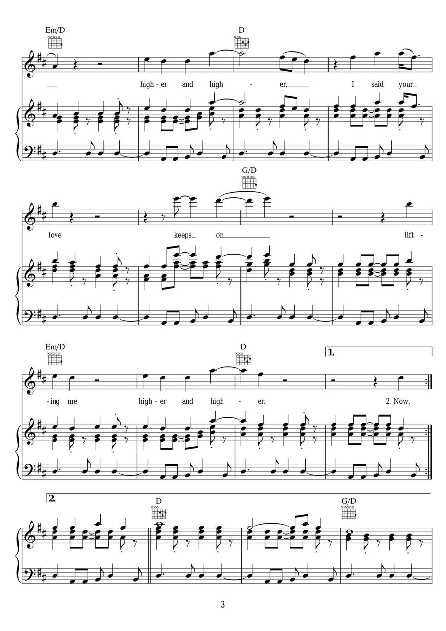 (Your Love Keeps Lifting Me) Higher And Higher Piano, Vocal scores gallery preview page 3