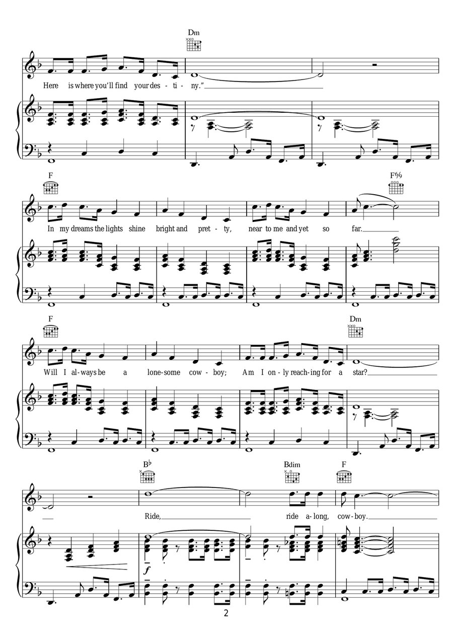 Lonesome Cowboy Lonesome Cowboy Piano, Vocal scores gallery preview page 2
