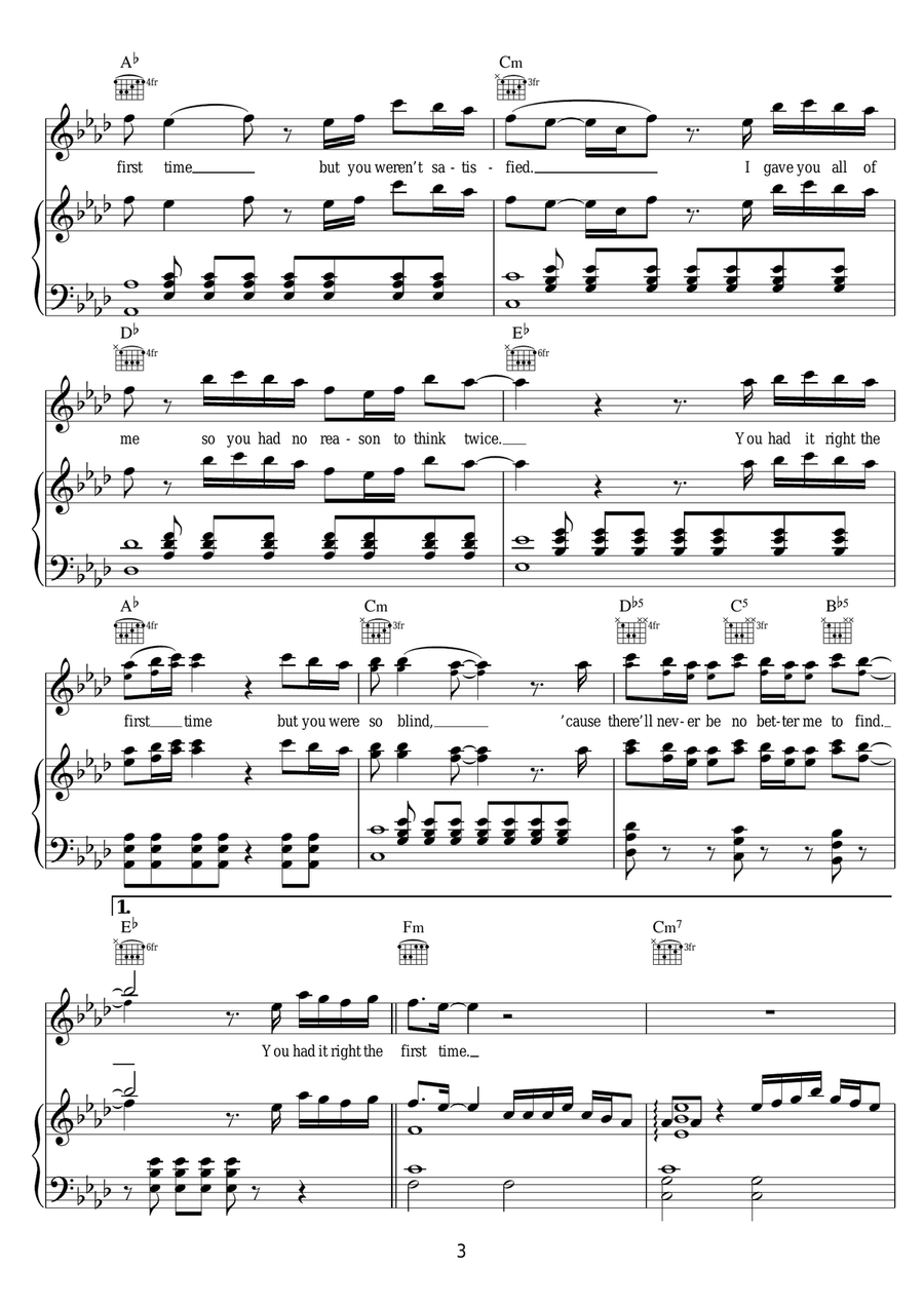 The First Time The First Time Piano, Vocal scores gallery preview page 3