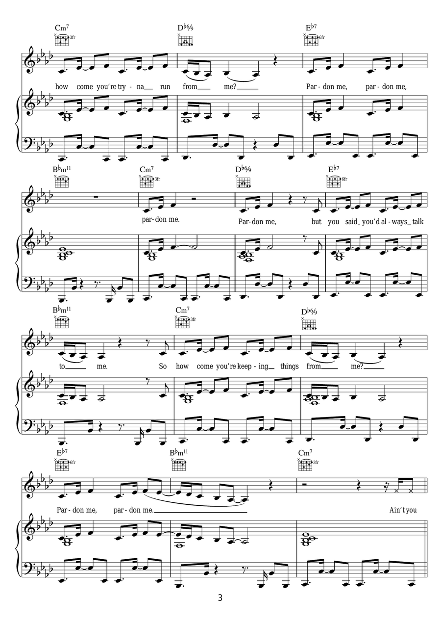 Pardon Me (featuring Professor Green, Laura Mvula, Wilkinson and Ava Lily) Piano, Vocal scores gallery preview page 3