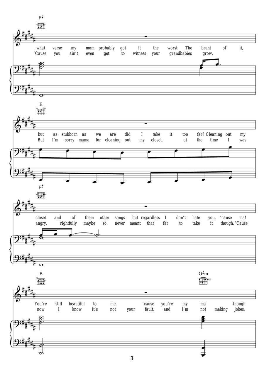 Headlights (featuring Nate Ruess) Piano, Vocal scores gallery preview page 3