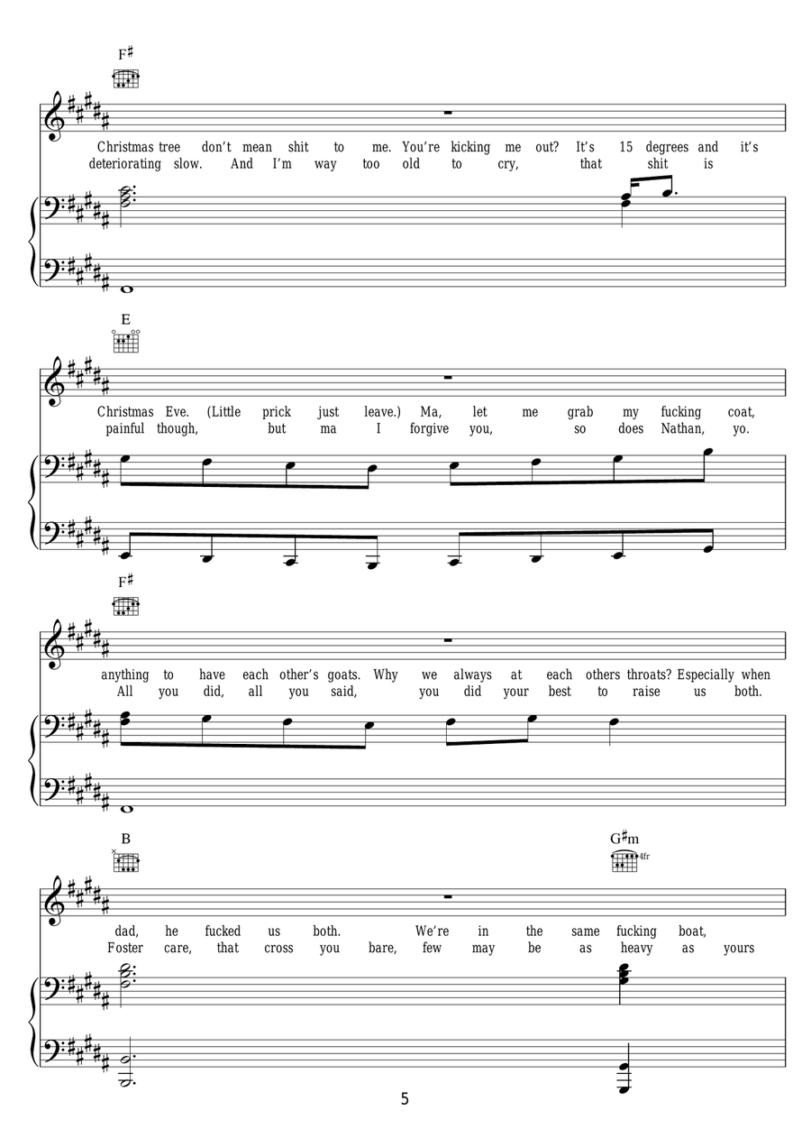 Headlights (featuring Nate Ruess) Piano, Vocal scores gallery preview page 5