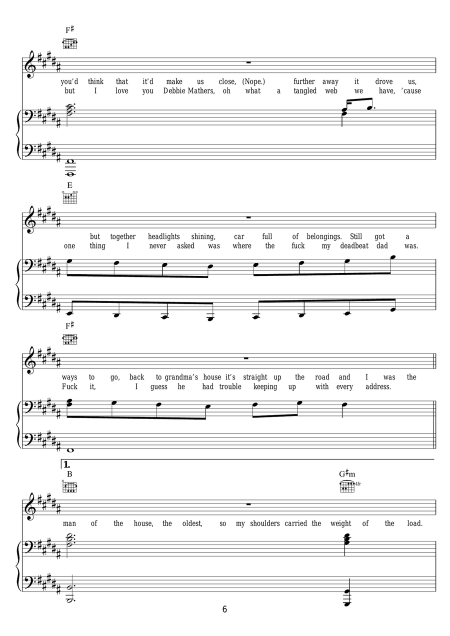 Headlights (featuring Nate Ruess) Piano, Vocal scores gallery preview page 6