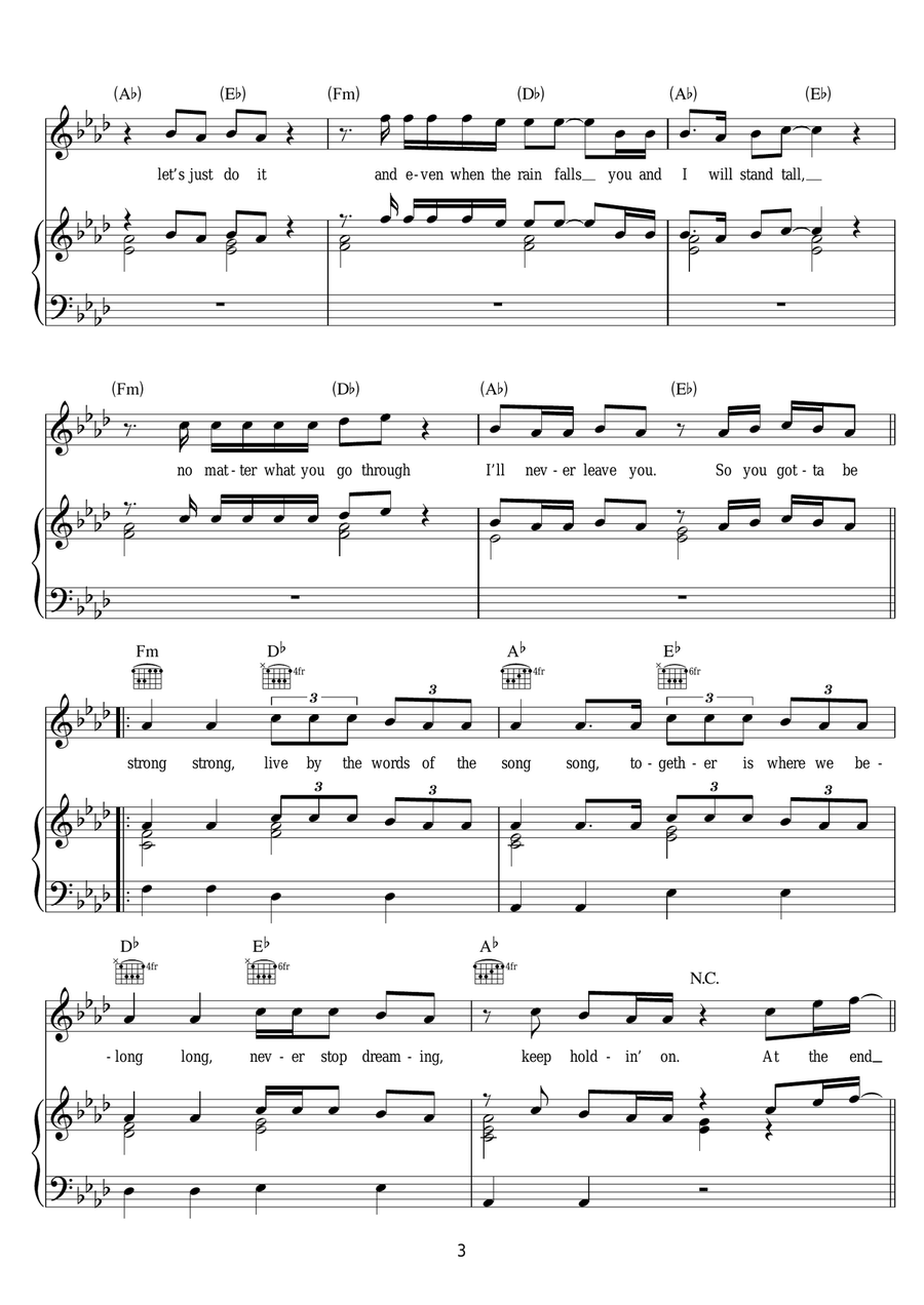 Que Sera Que Sera Piano, Vocal scores gallery preview page 3