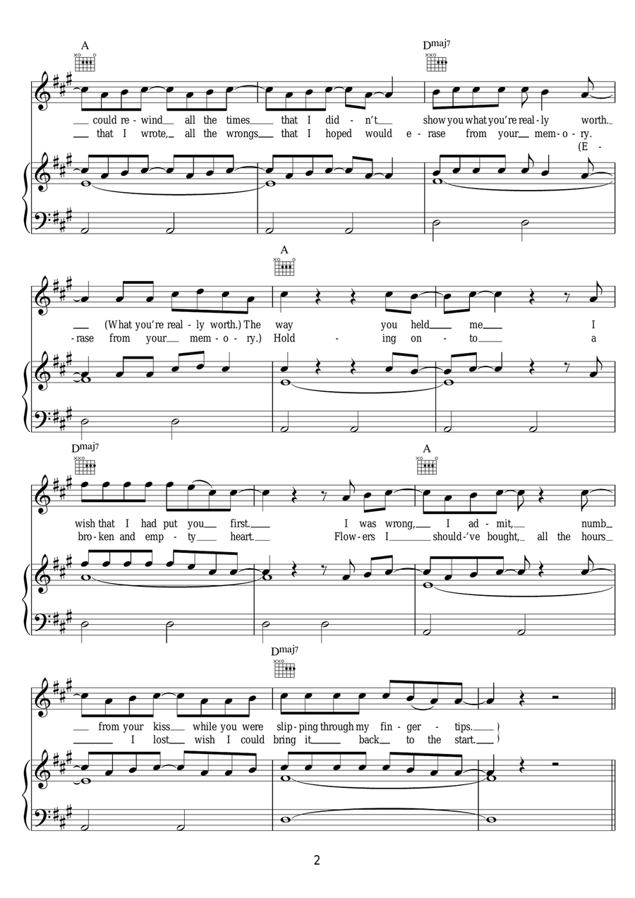 Everything I Didn't Say Everything I Didn't Say Piano, Vocal scores gallery preview page 2