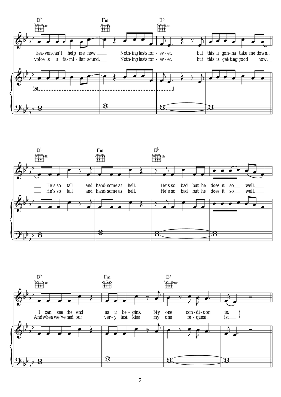 Wildest Dreams Wildest Dreams Piano, Vocal scores gallery preview page 2