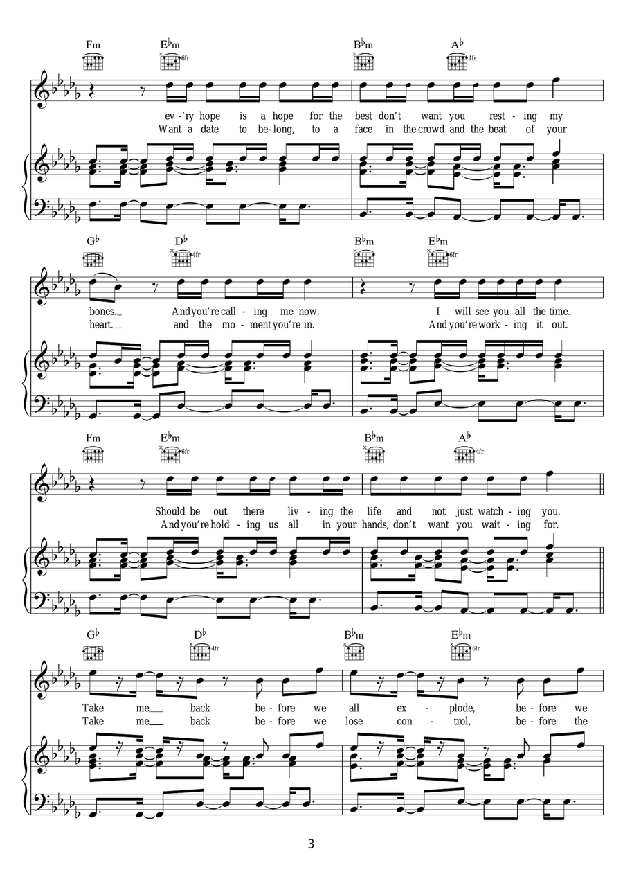 These Days These Days Piano, Vocal scores gallery preview page 3