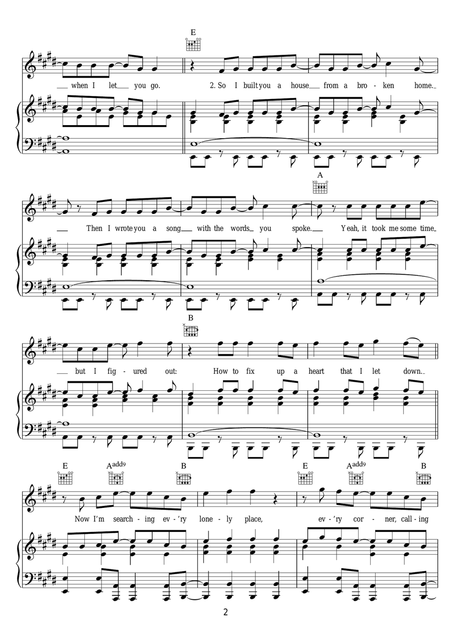 Where Do Broken Hearts Go Piano, Vocal scores gallery preview page 2