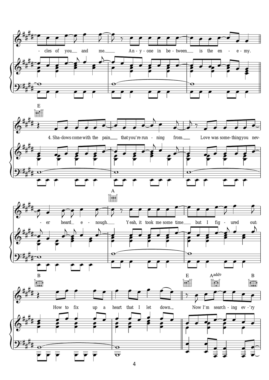 Where Do Broken Hearts Go Piano, Vocal scores gallery preview page 4