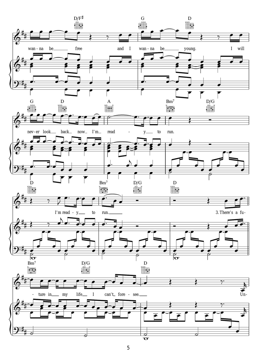 Ready To Run Ready To Run Piano, Vocal scores gallery preview page 5