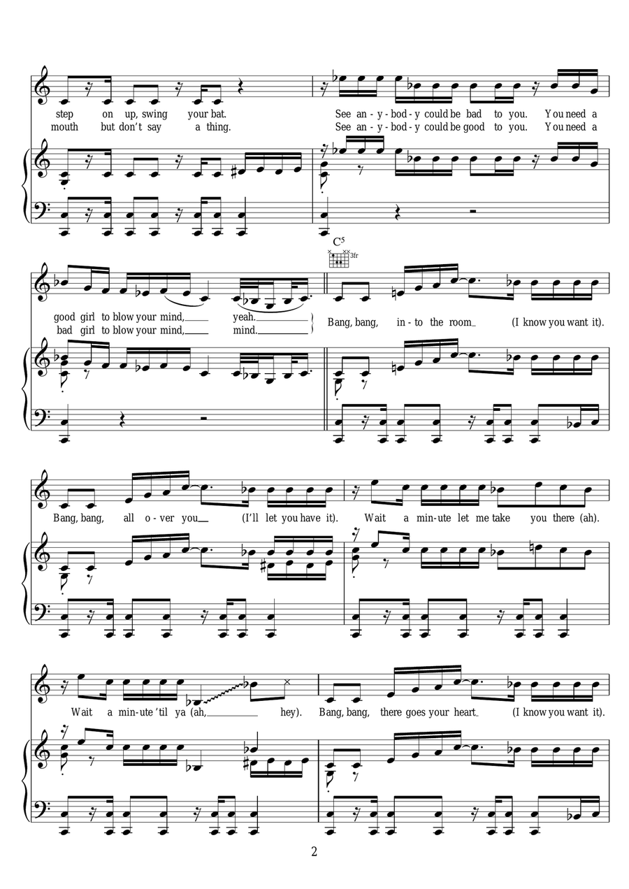 Bang Bang Bang Bang Piano, Vocal scores gallery preview page 2