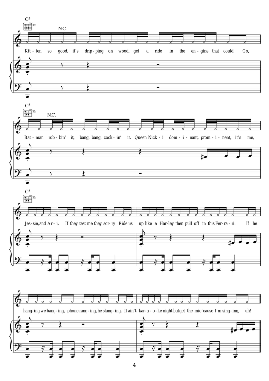 Bang Bang Bang Bang Piano, Vocal scores gallery preview page 4