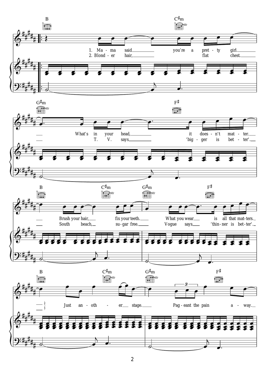 Pretty Hurts Pretty Hurts Piano, Vocal scores gallery preview page 2