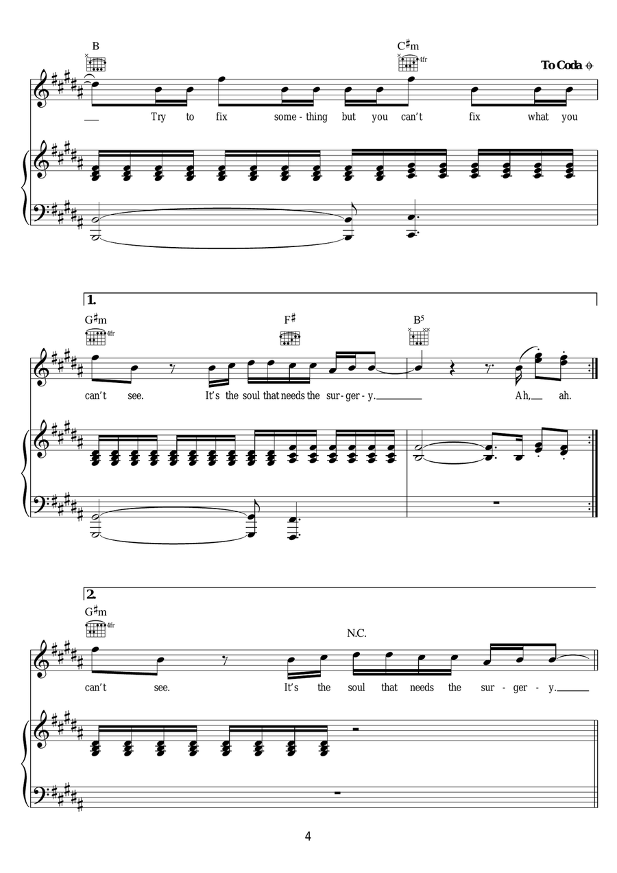 Pretty Hurts Pretty Hurts Piano, Vocal scores gallery preview page 4