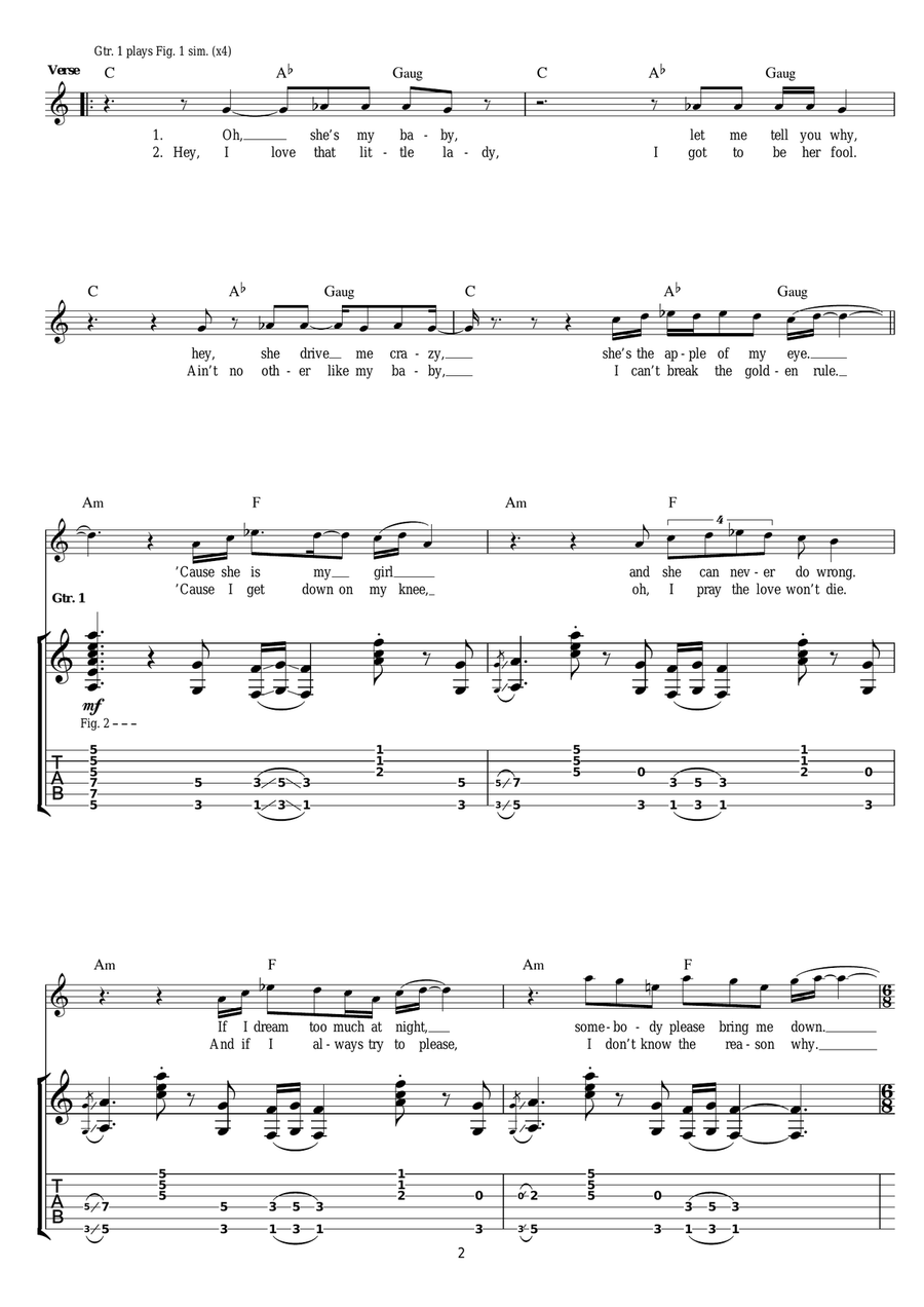 I'm Gonna Crawl I'm Gonna Crawl Guitar Tablature scores gallery preview page 2