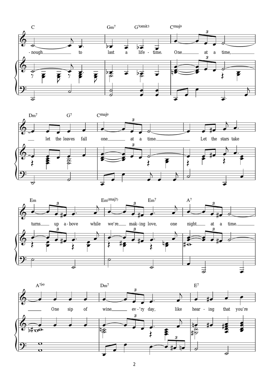 One At A Time One At A Time Piano, Vocal scores gallery preview page 2