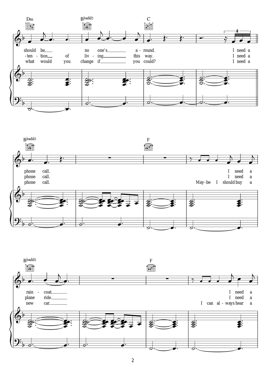 Raining In Baltimore Raining In Baltimore Piano, Vocal scores gallery preview page 2