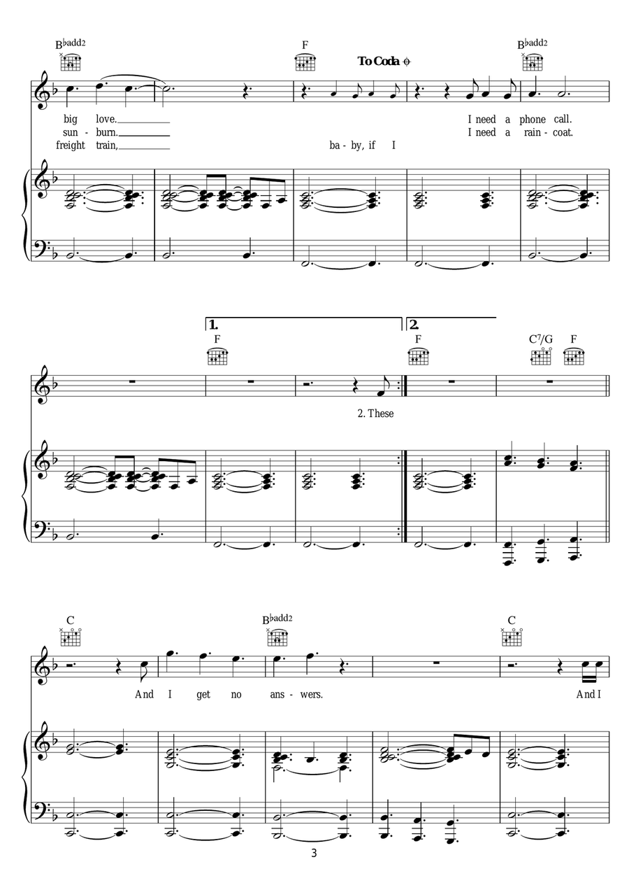 Raining In Baltimore Raining In Baltimore Piano, Vocal scores gallery preview page 3