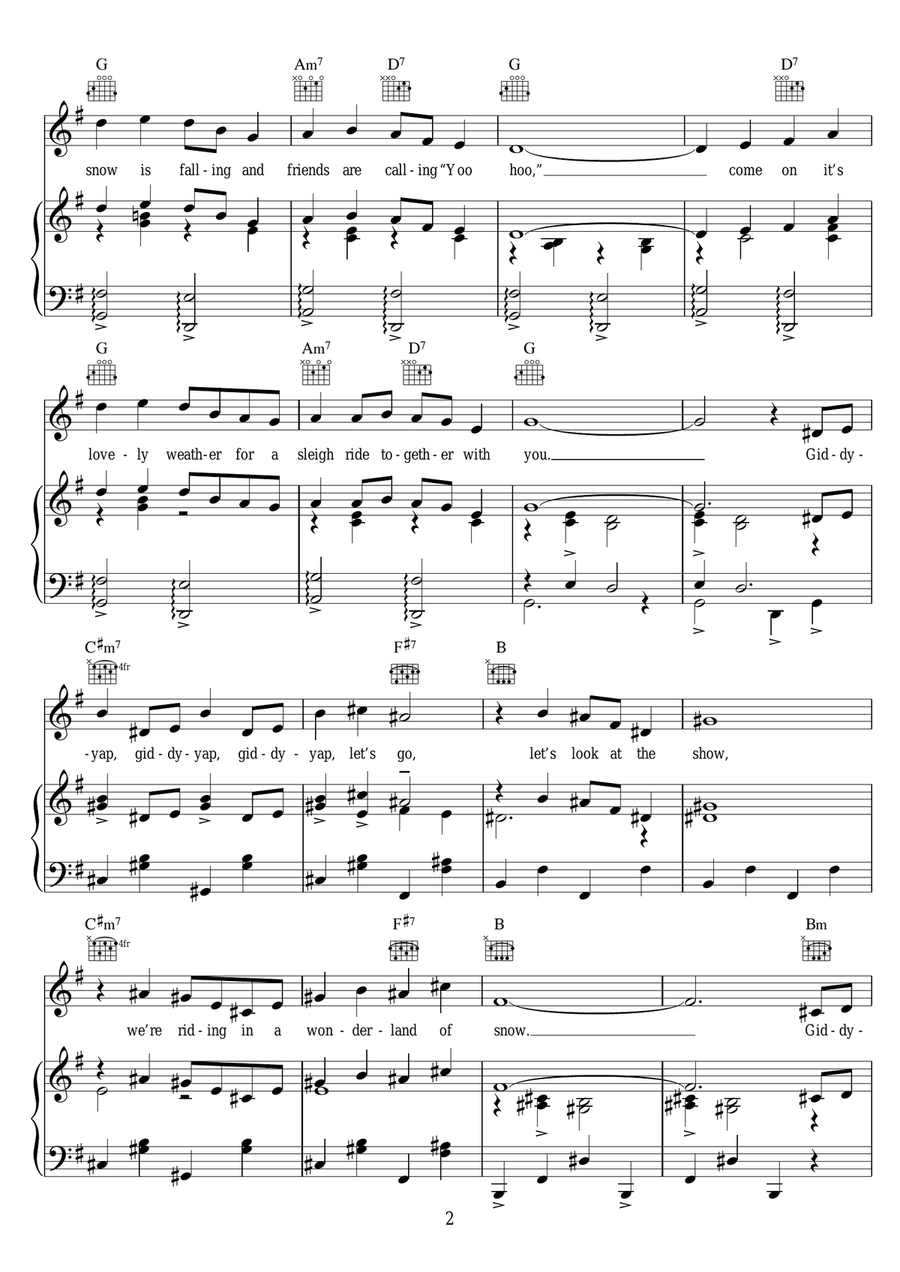 Sleigh Ride Sleigh Ride Piano, Vocal scores gallery preview page 2