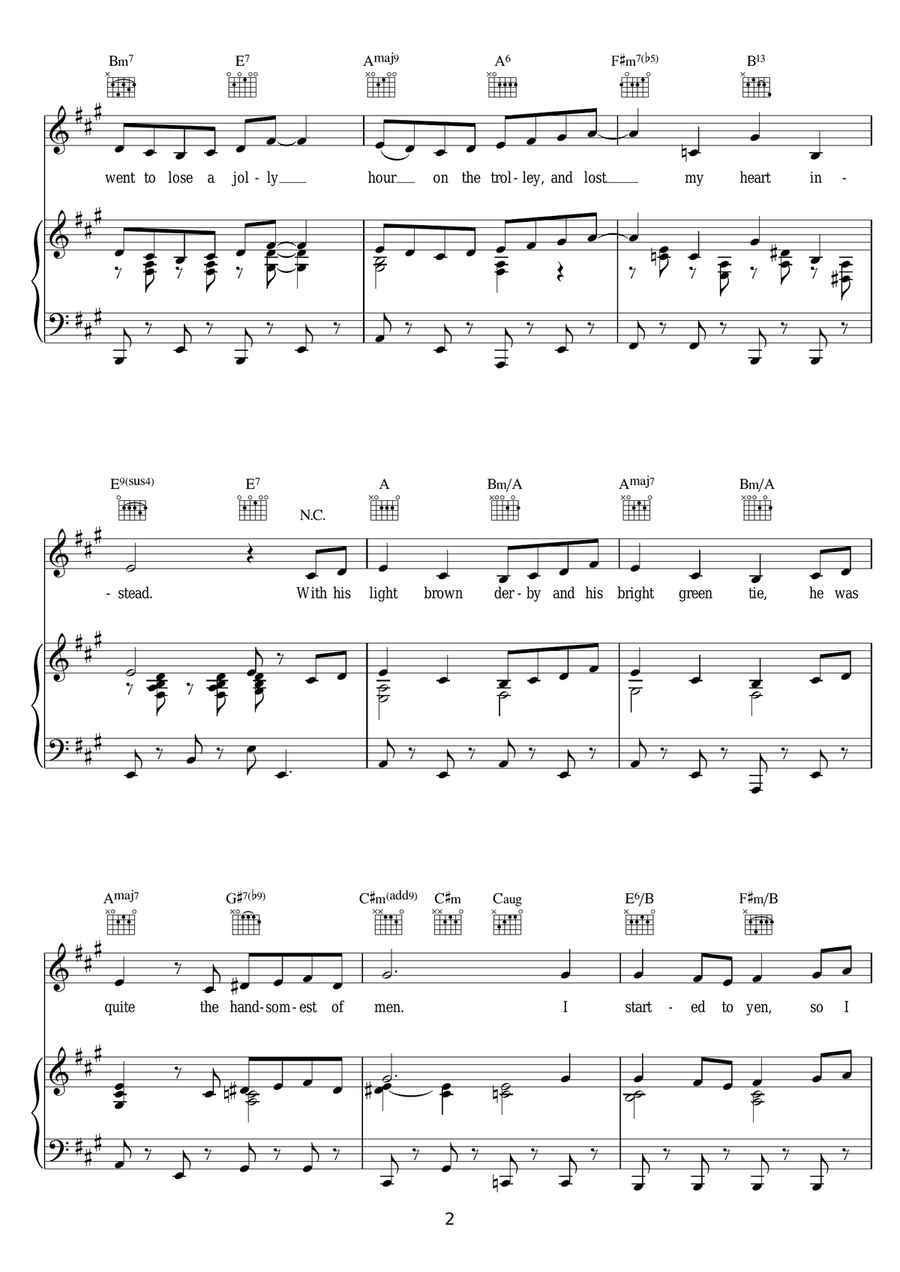 The Trolley Song (from 'Meet Me In St. Louis') Piano, Vocal scores gallery preview page 2
