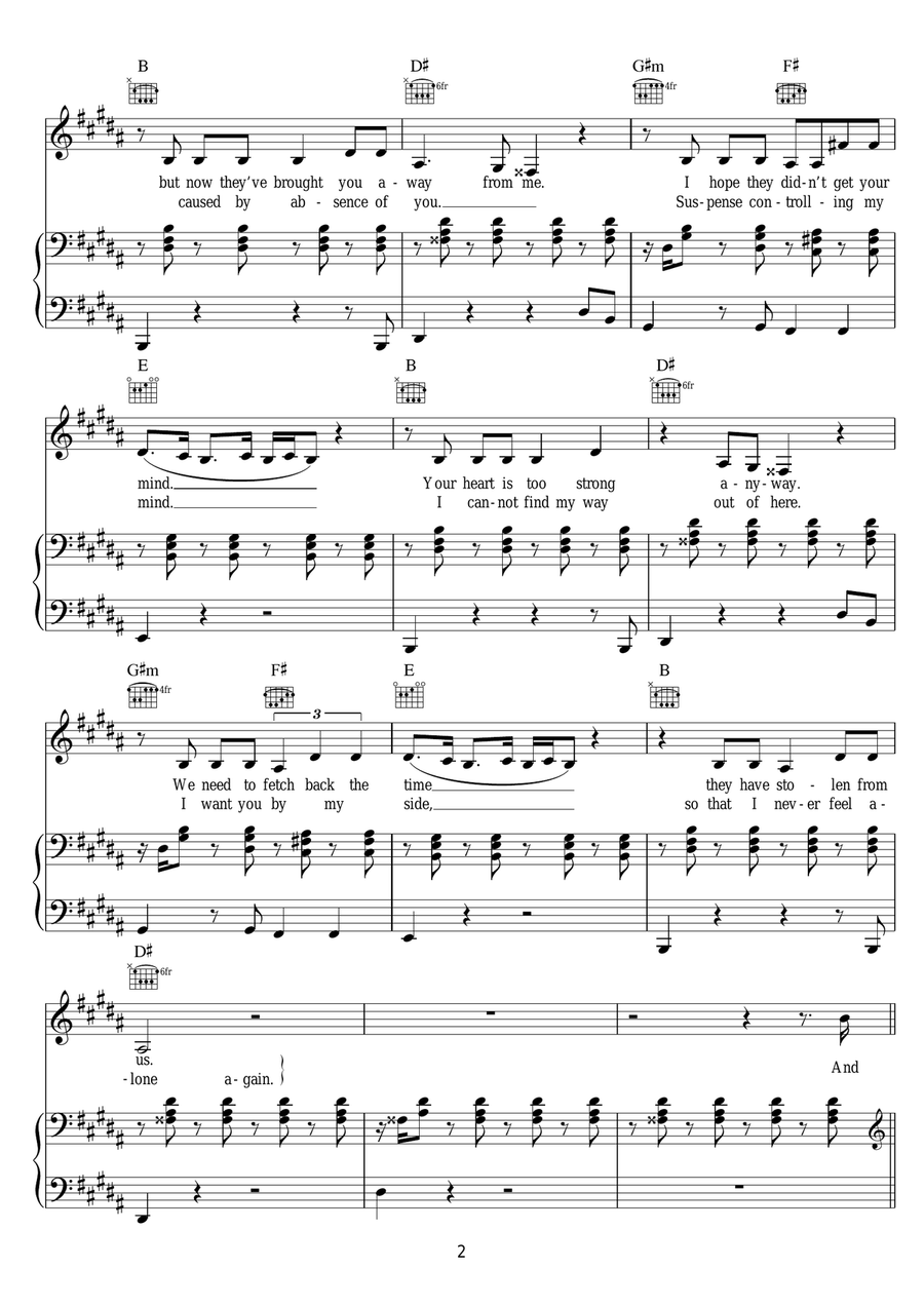 Stolen Dance Piano, Vocal - Digital Sheet Music page 2