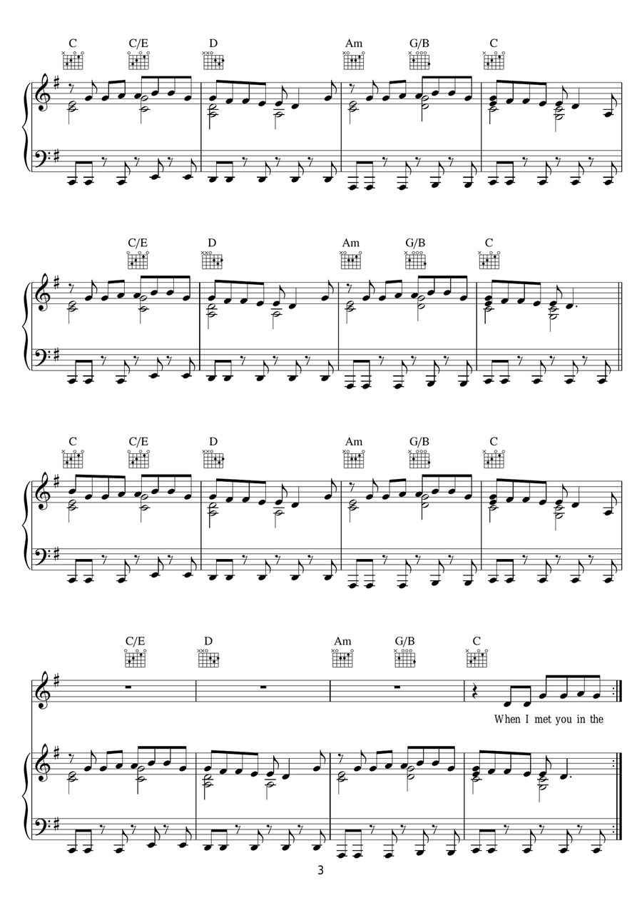 Summer Summer Piano, Vocal scores gallery preview page 3